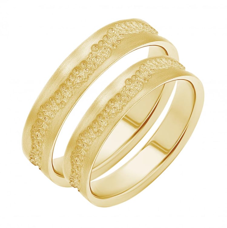 Goldene matte Eheringe Bobble 156131