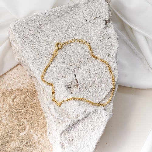 Silbernes Figaro Armband 18 cm