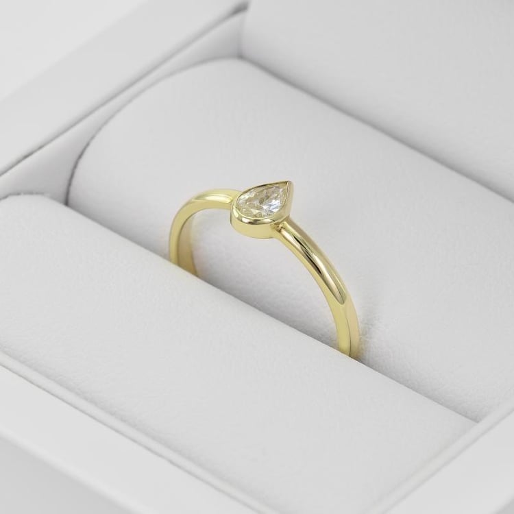 Ringset aus 585 Gold mit zertifiziertem Tropfendiamant Ralyas 29767