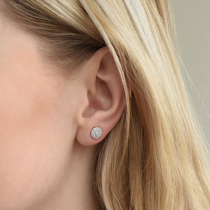 Silberne runde Ohrstecker mit Lab Grown Diamanten Cornelia