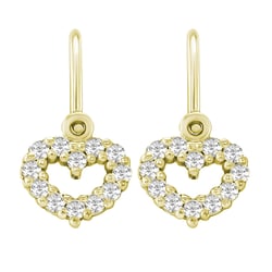 Goldene Kinderohrringe in Herzform mit Lab Grown Diamanten Adeliza