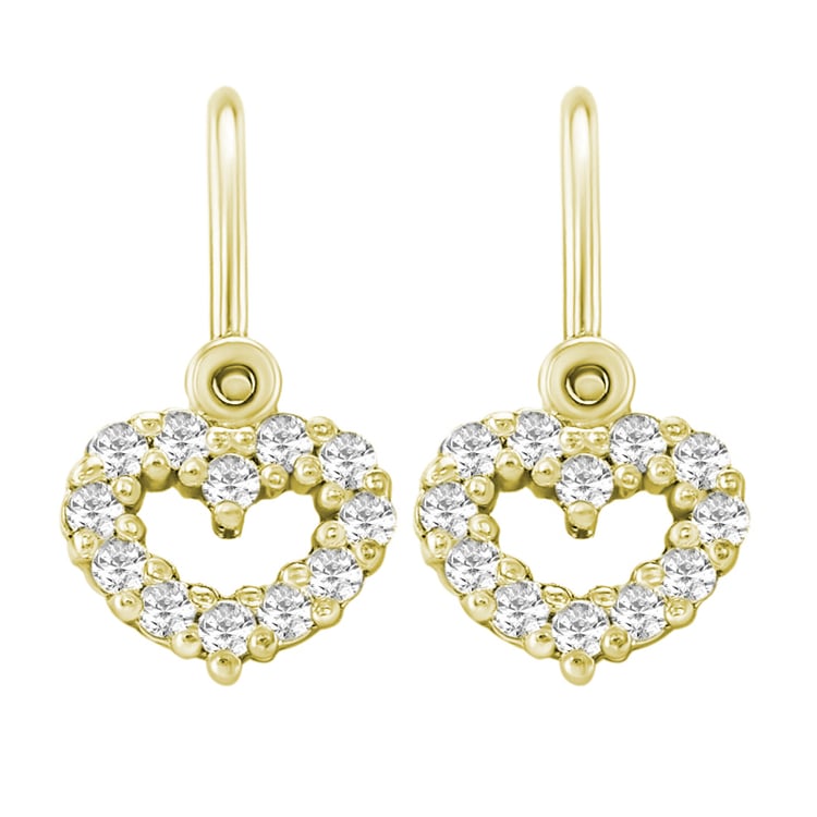 Goldene Kinderohrringe in Herzform mit Lab Grown Diamanten Adeliza
