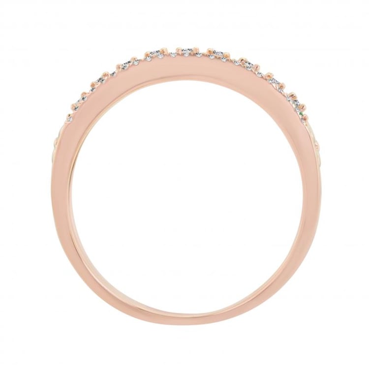 Rosegold Ring mit Smaragden und Diamanten, Seitenansicht 27329