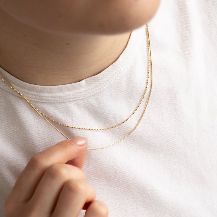 Kette 45 cm aus 14k Gold mit Kugeln 135356