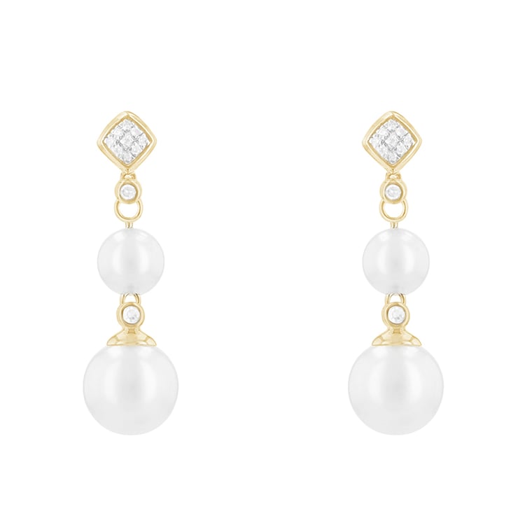 Hängeohrringe mit Perlen und Diamanten Tanisha