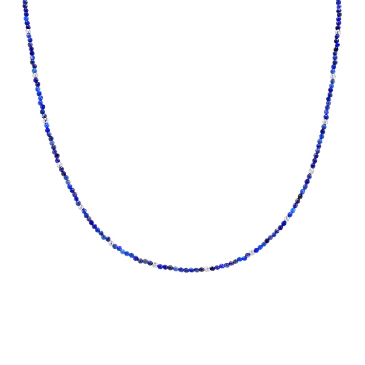 Vergoldete Kette aus Silber mit Lapislazuli-Perlen Lauryn