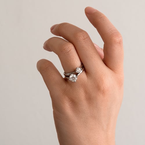 Verlobungsring aus Weißgold mit Diamant Mahiya