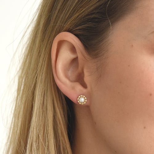Schmuckset mit Perlen und Diamanten Kamila