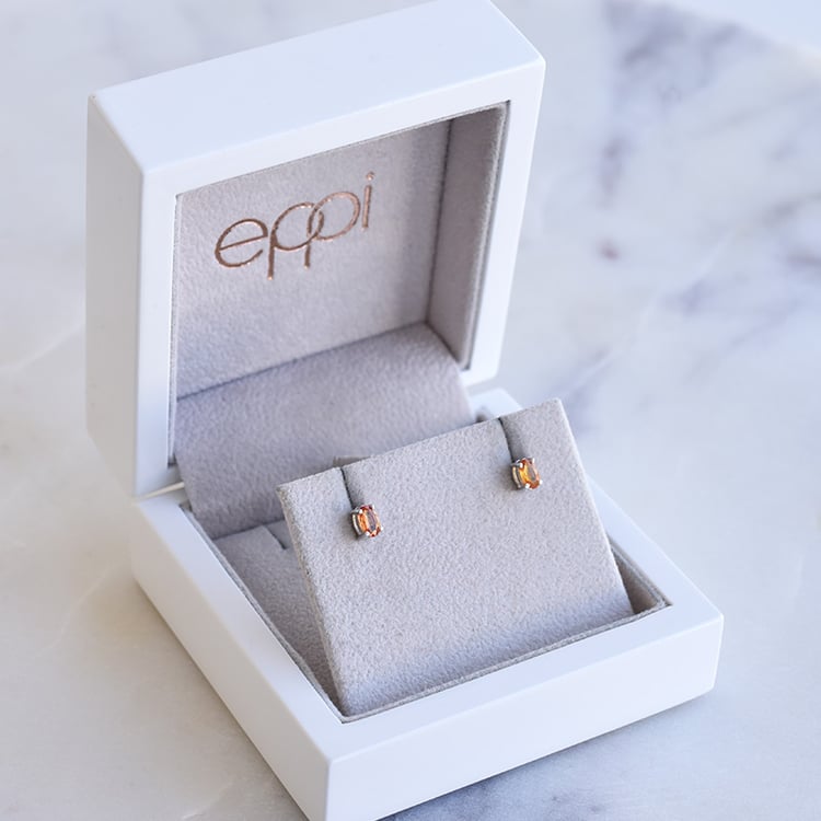 Minimalistische Ohrringe mit orangefarbenen Saphiren Deborah 86192