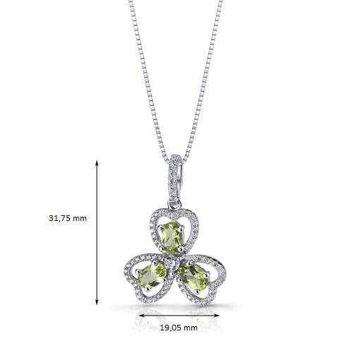 Olivin Kleeblatt aus Silber mit Zirkonia Yamie 8276