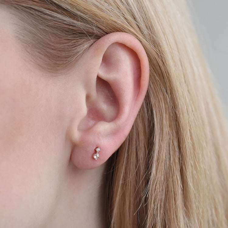 Minimalistische Ohrringe mit Morganiten und Diamanten Durante 90416