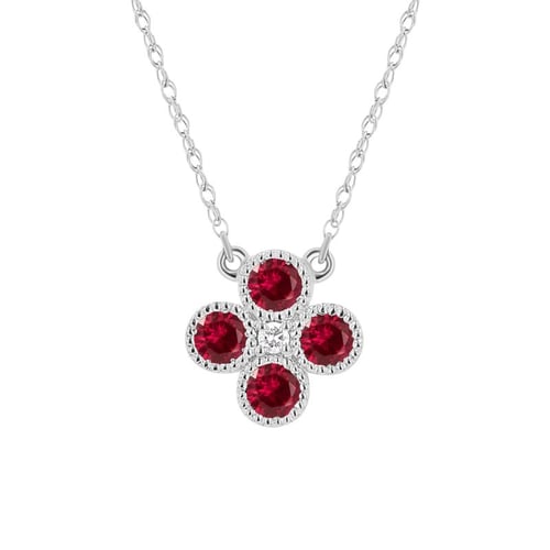 Halskette mit Rubinen und Diamant Emely