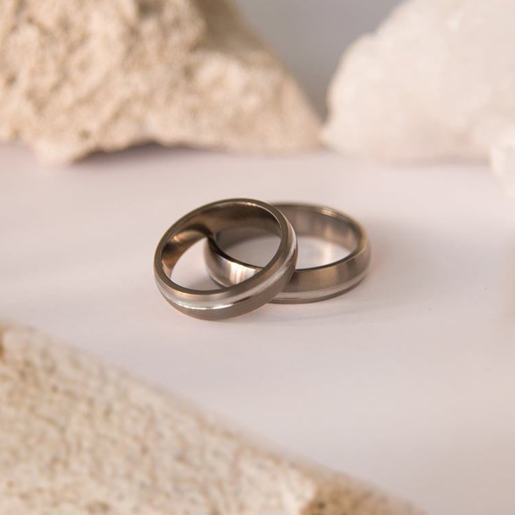 Eheringe aus Titan und Silber Zakary 108592