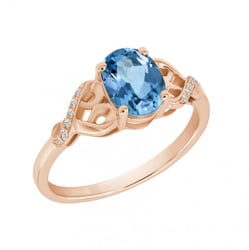 Goldener Topasring mit Diamanten Alanyse