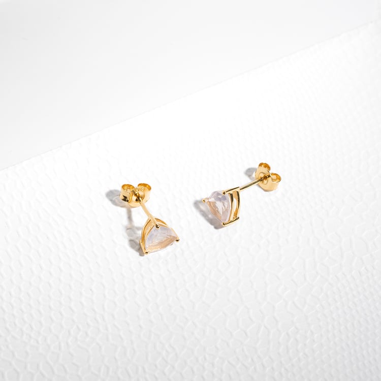 Silberne Ohrstecker mit Rosenquarz Nellie 123881