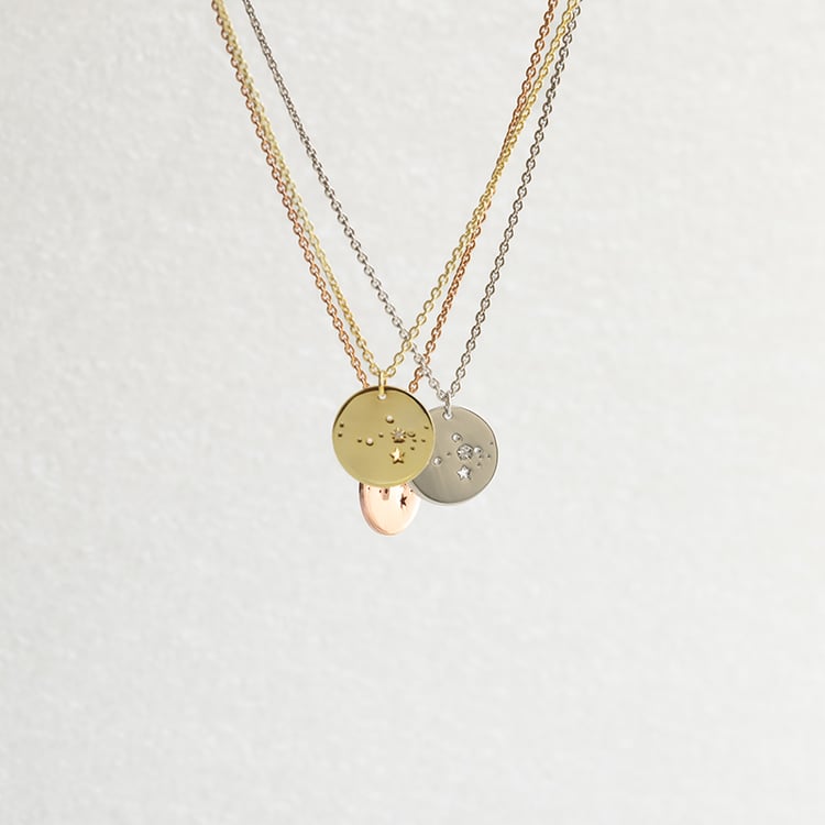 Silberner Anhänger mit Sternbild und Diamant Nyala 144836