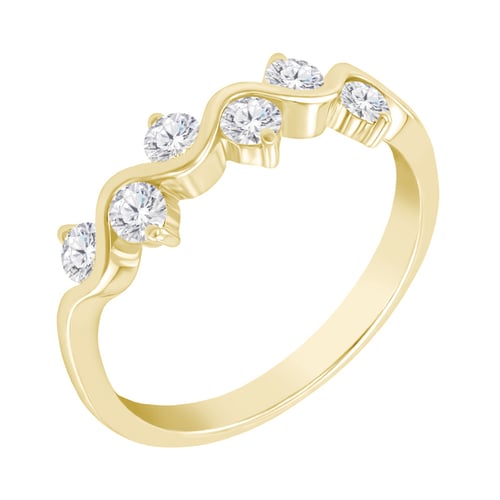 Ring aus Gold mit sechs Diamanten Adidio