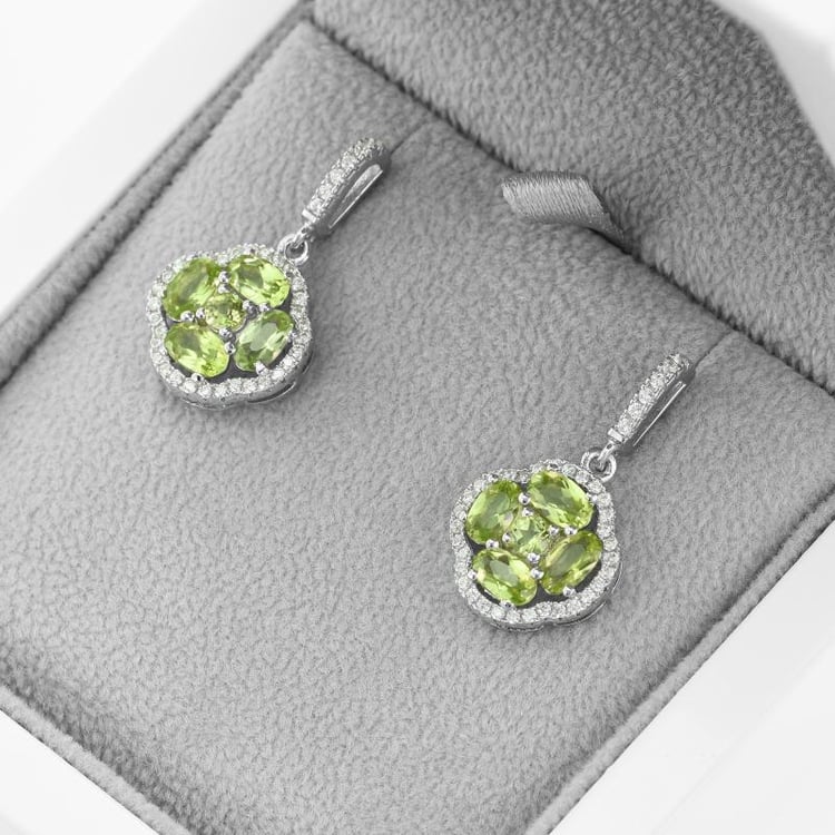 Hängeohrringe mit Olivinen 46085