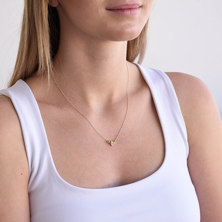 Elegantes Schmuckset mit grünen Amethysten und Diamanten Inez 106241