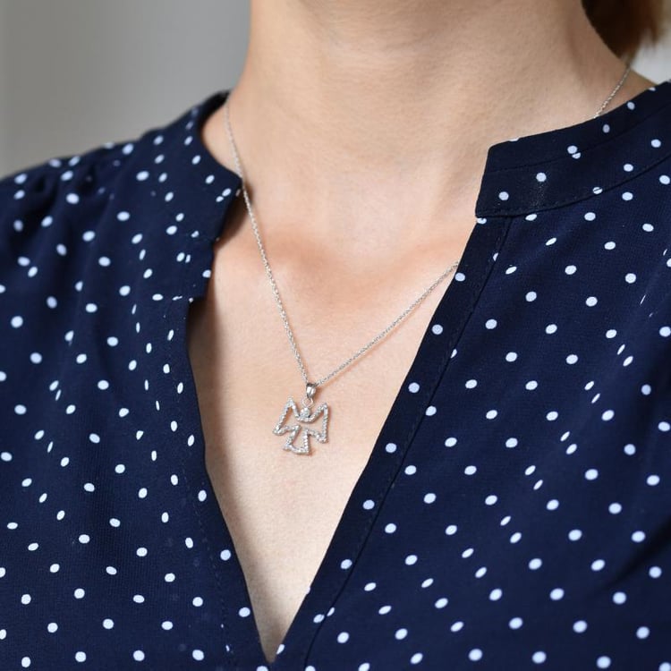 Goldkette mit Diamanten Engel-Anhänger Jayon 21049