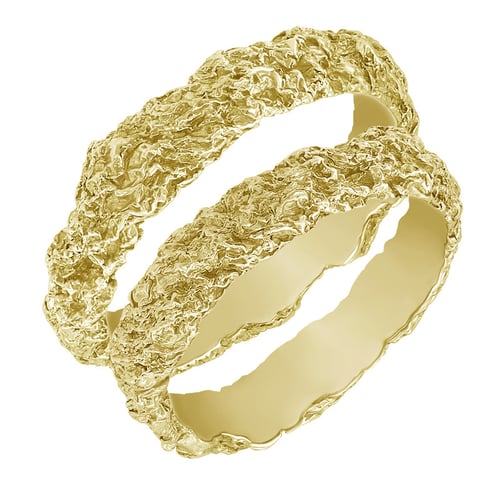 Goldene Eherringe mit ungleichmäßiger Oberfläche Zoenna