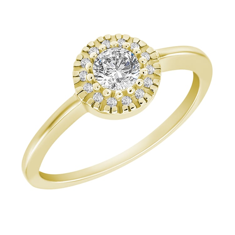 Goldener Verlobungsring mit Diamanten 11154