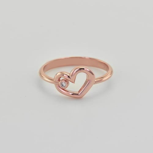 Goldener Herzring mit Diamant Balante