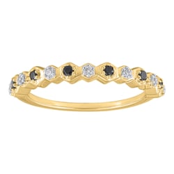 Half-Eternity-Ring aus Gold mit schwarzen und weißen Naturdiamanten Tariq