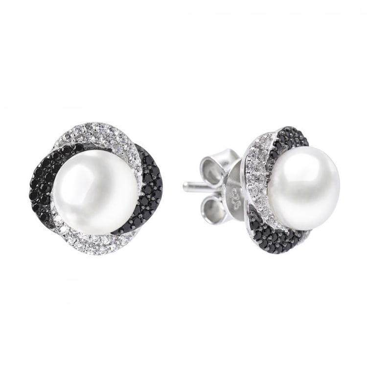 Elegante Ohrrstecker mit Perlen und Zirkonia Mojave