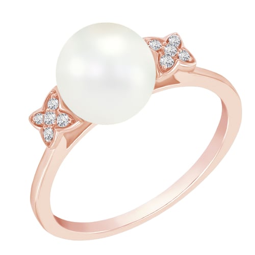 Perlenring mit Diamanten Zarina