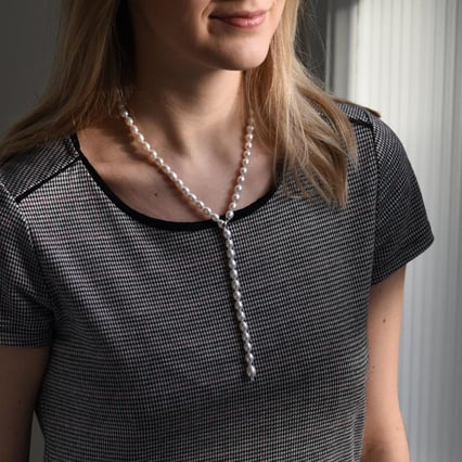 Silberne Halskette mit Perlen Katherine