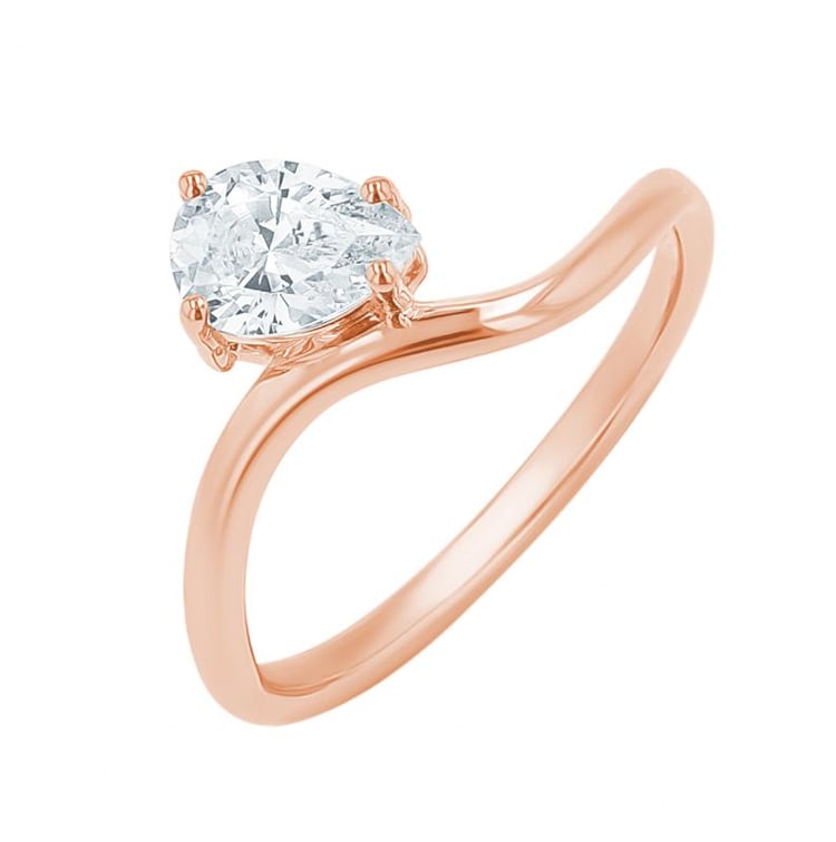 Verlobungsring mit tropfenförmigem Lab Grown Diamanten 155384