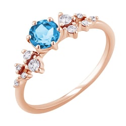 Verlobungsring mit Schweizer Topas und Diamanten Olha