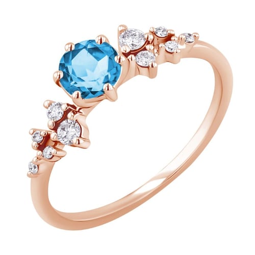Verlobungsring mit Schweizer Topas und Diamanten Olha