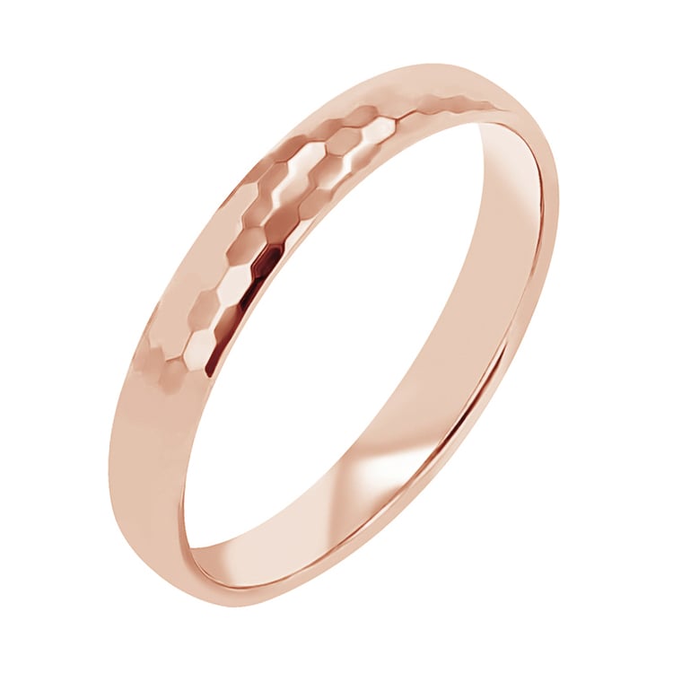 Goldene Eheringe mit Hammerschlag-Motiv Trevino 114105