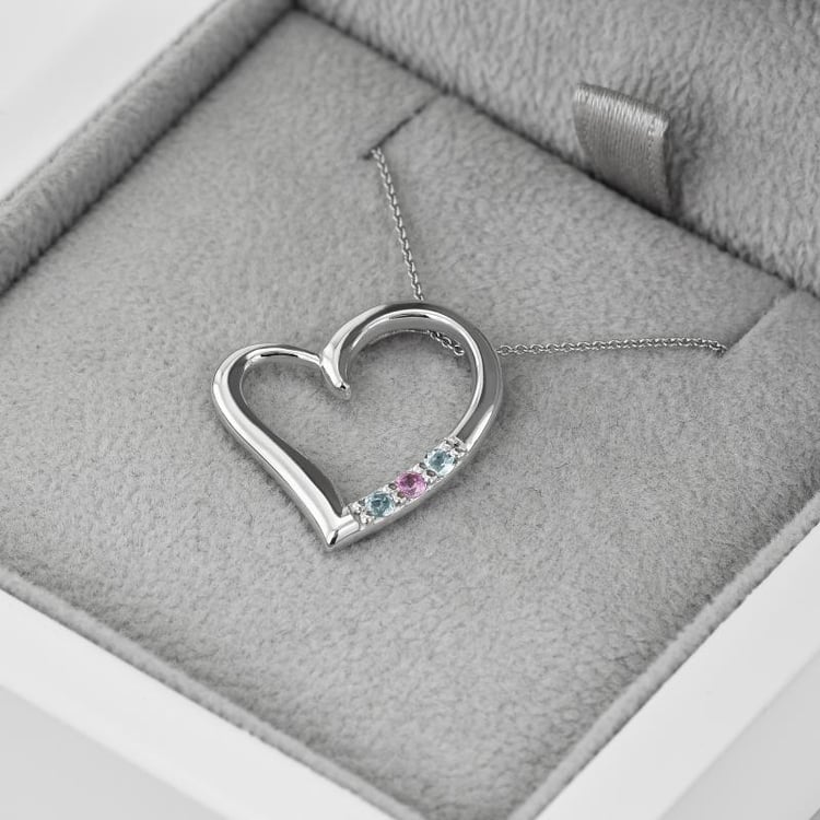 Goldene Anhänger mit Herz, Aquamarin und rosa Saphir Tanish 37484