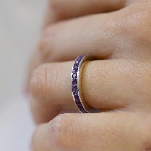Memoire Ring mit Amethysten aus Silber Urian
