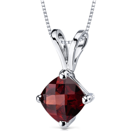 Goldener Anhänger mit Cushion Granat Rafyna