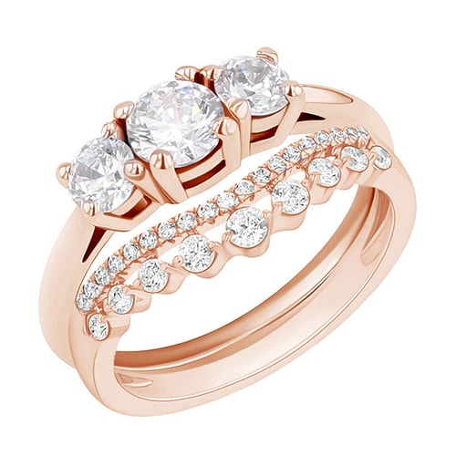 Ringset mit Diamant Ihrer Wahl Hebe