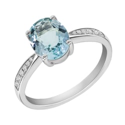 Goldener Aquamarinring mit Diamanten Dodey