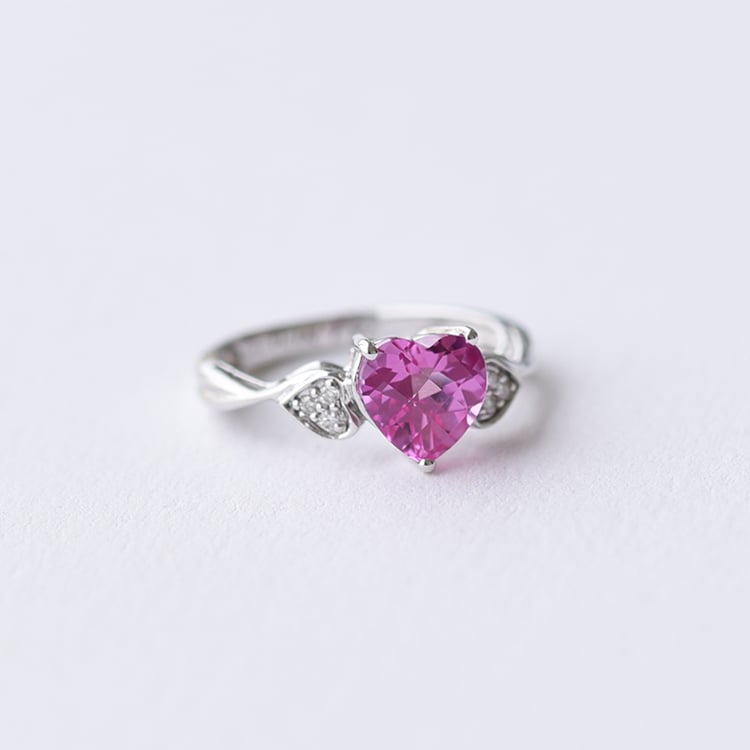 Goldring mit rosa Saphir in Herzform Jaala 59147