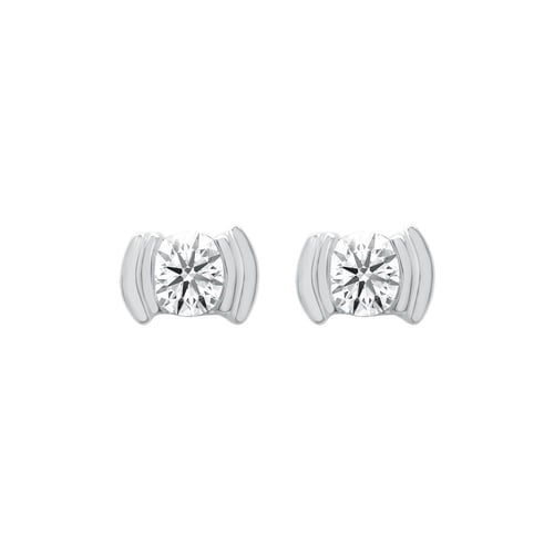 Minimalistische silberne Ohrstecker mit Diamanten Vilhelmina