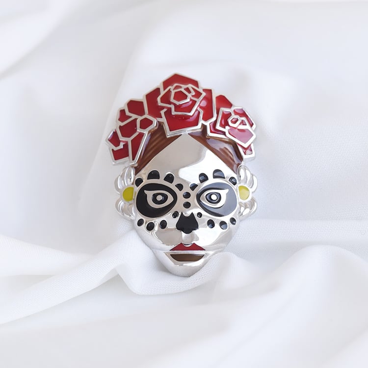 Emaille Brosche Sugar skull 91724