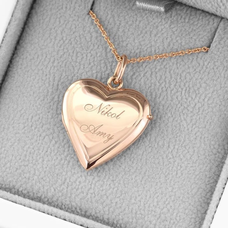 Goldmedaillon in Herzform mit Wunschgravur Miossa 45842