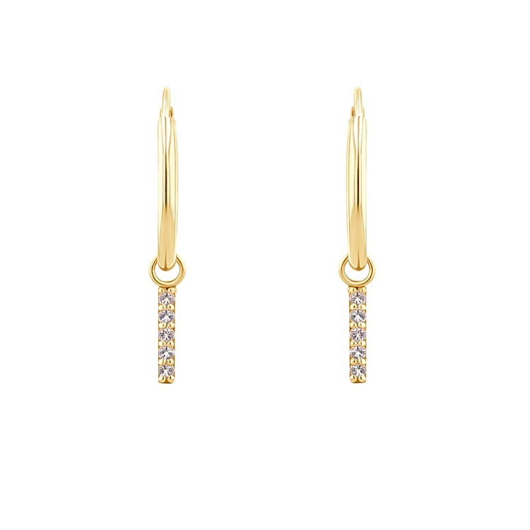 Goldene Hängeohrringe mit weißen Topasen Elaine 123950