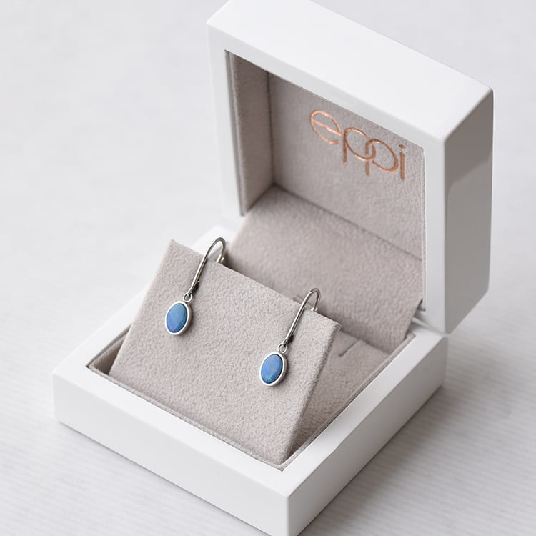 Goldene Ohrhänger mit blauen Opalen Margalo 72098