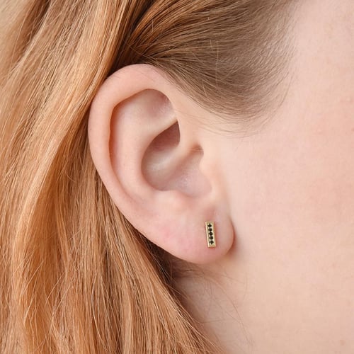 Minimalistische Ohrringe mit schwarzen Diamanten Ismail
