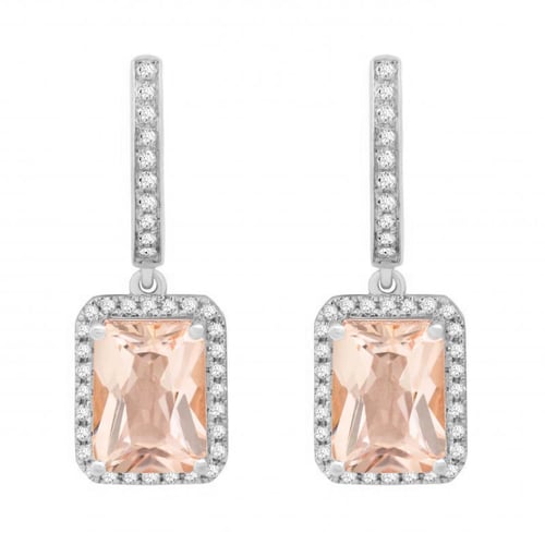 Bezaubernde Goldohrhänger mit Morganit und Diamanten Bibi