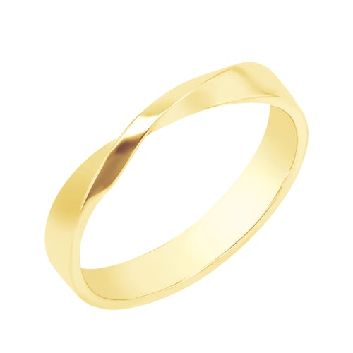 Goldene Eheringe mit Twist und Lab Grown Diamanten Lasha