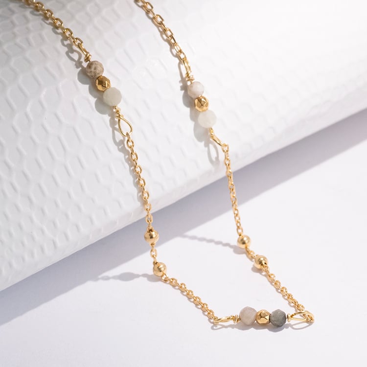 Vergoldetes Armband aus Silber mit Smaragd-Perlen Keeley 115677